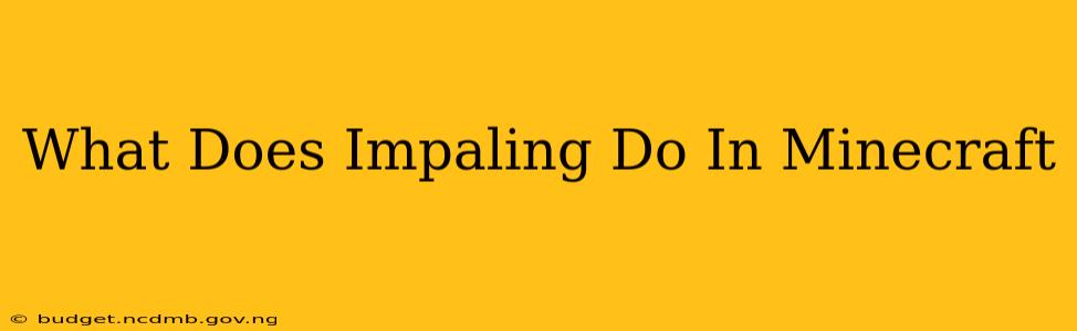 What Does Impaling Do In Minecraft