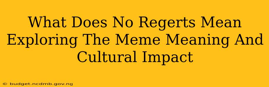 What Does No Regerts Mean Exploring The Meme Meaning And Cultural Impact