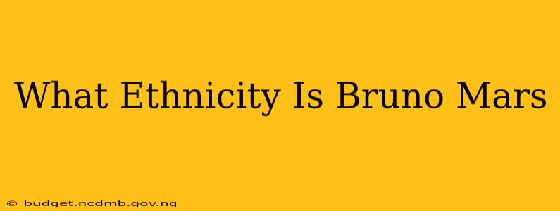 What Ethnicity Is Bruno Mars