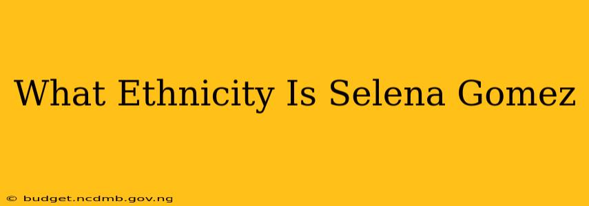 What Ethnicity Is Selena Gomez