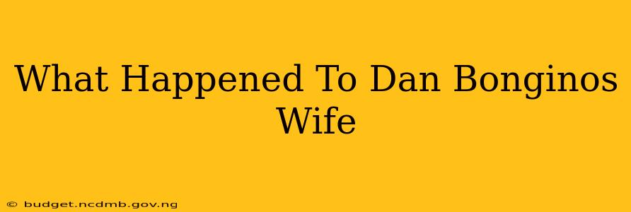 What Happened To Dan Bonginos Wife