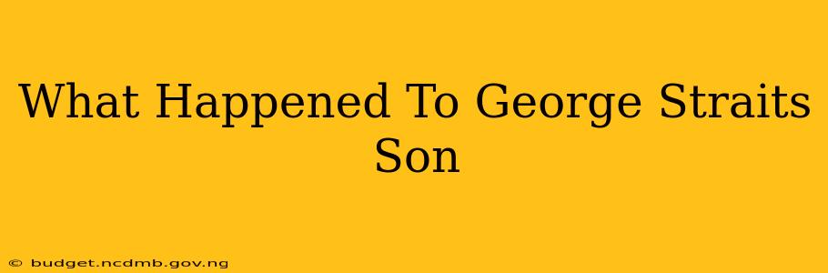 What Happened To George Straits Son