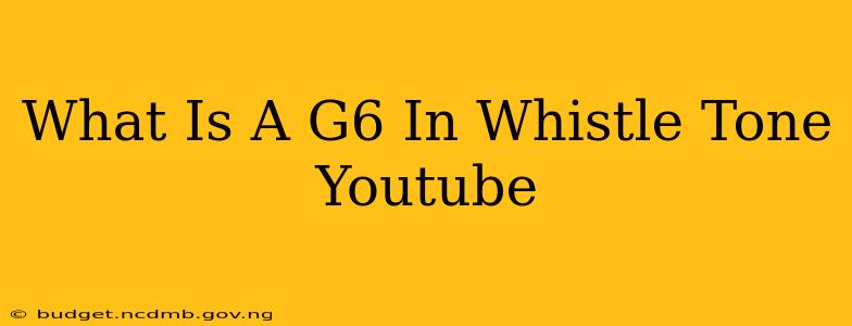 What Is A G6 In Whistle Tone Youtube