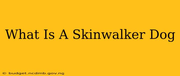 What Is A Skinwalker Dog