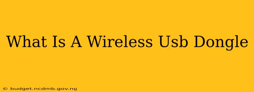 What Is A Wireless Usb Dongle