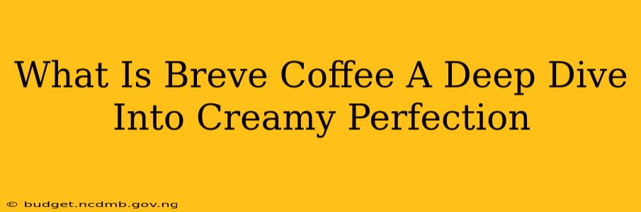 What Is Breve Coffee A Deep Dive Into Creamy Perfection