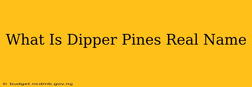 What Is Dipper Pines Real Name