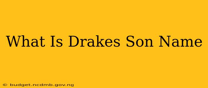 What Is Drakes Son Name