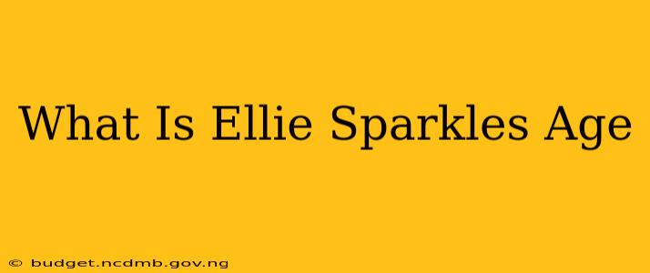What Is Ellie Sparkles Age