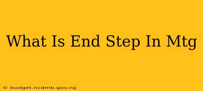 What Is End Step In Mtg