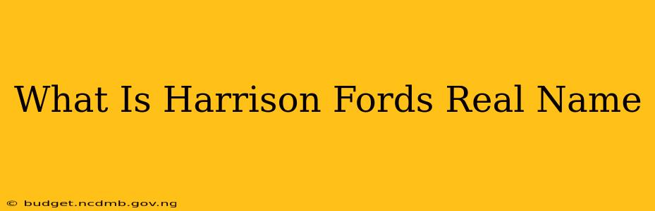 What Is Harrison Fords Real Name