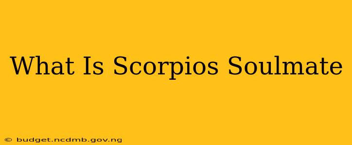 What Is Scorpios Soulmate
