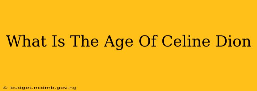 What Is The Age Of Celine Dion
