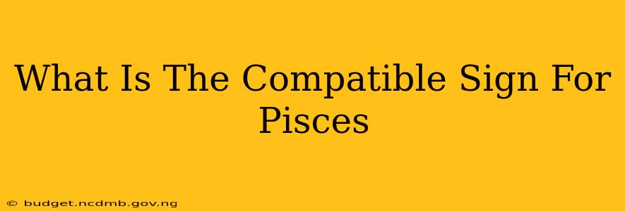 What Is The Compatible Sign For Pisces