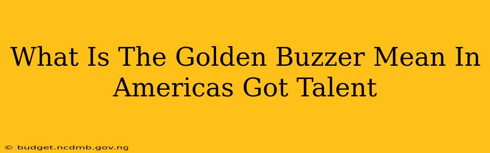 What Is The Golden Buzzer Mean In Americas Got Talent