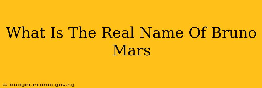 What Is The Real Name Of Bruno Mars