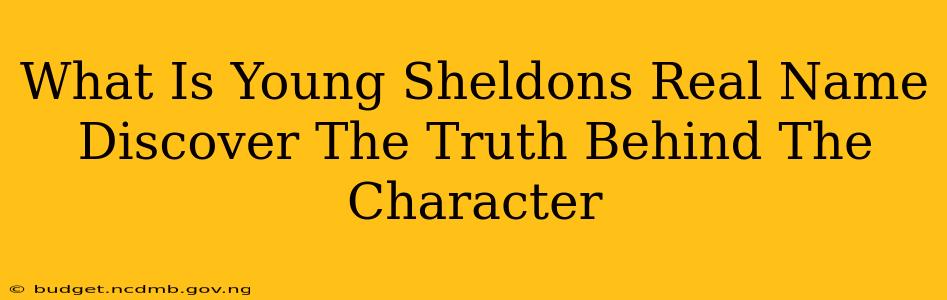 What Is Young Sheldons Real Name Discover The Truth Behind The Character