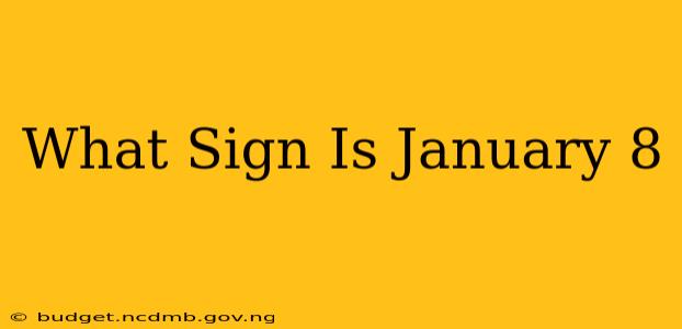 What Sign Is January 8