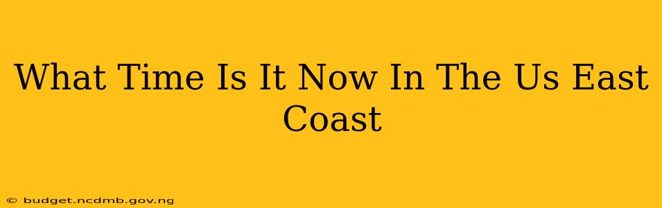 What Time Is It Now In The Us East Coast