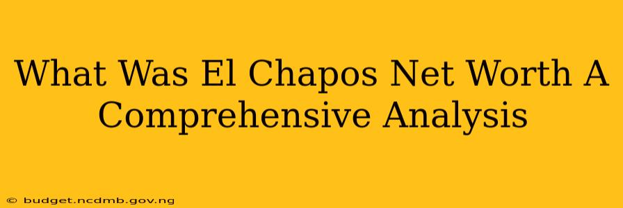 What Was El Chapos Net Worth A Comprehensive Analysis