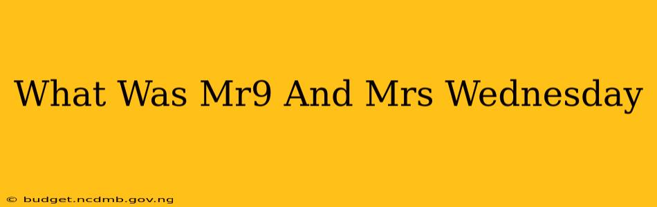 What Was Mr9 And Mrs Wednesday