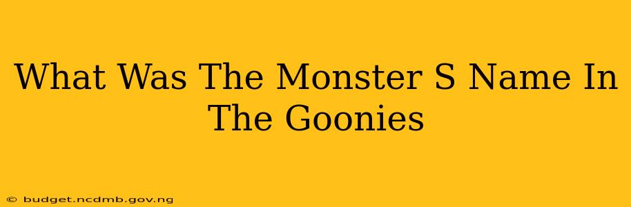 What Was The Monster S Name In The Goonies