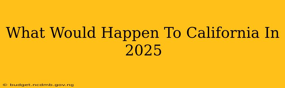 What Would Happen To California In 2025