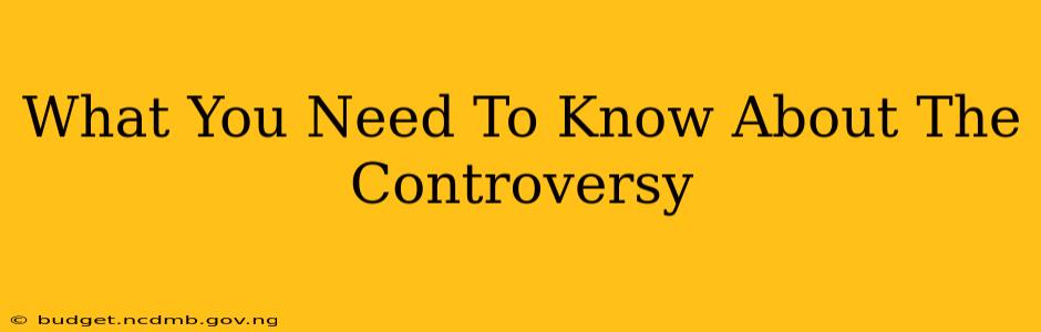 What You Need To Know About The Controversy