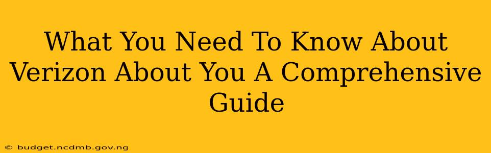 What You Need To Know About Verizon About You A Comprehensive Guide