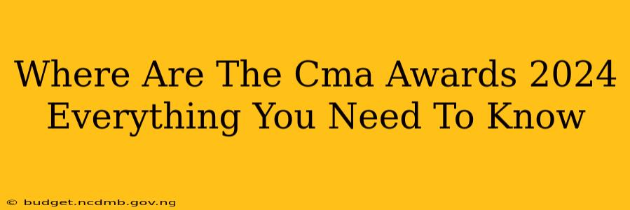 Where Are The Cma Awards 2024 Everything You Need To Know