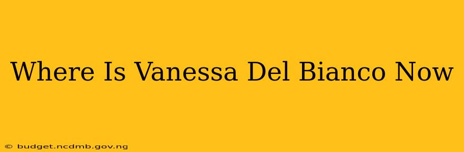 Where Is Vanessa Del Bianco Now
