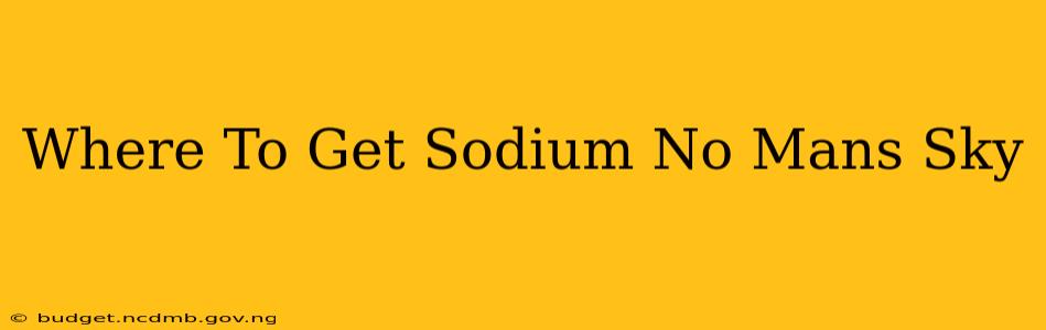 Where To Get Sodium No Mans Sky