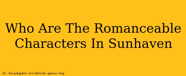 Who Are The Romanceable Characters In Sunhaven