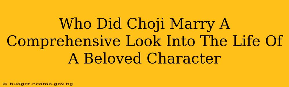 Who Did Choji Marry A Comprehensive Look Into The Life Of A Beloved Character