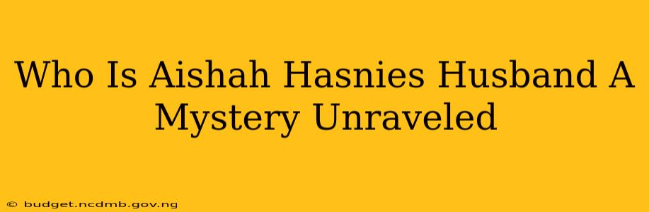 Who Is Aishah Hasnies Husband A Mystery Unraveled