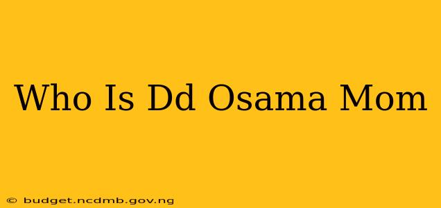 Who Is Dd Osama Mom