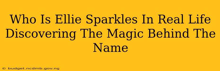 Who Is Ellie Sparkles In Real Life Discovering The Magic Behind The Name