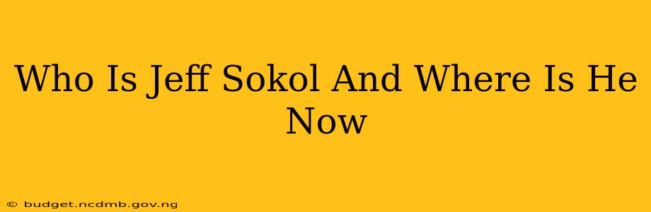 Who Is Jeff Sokol And Where Is He Now