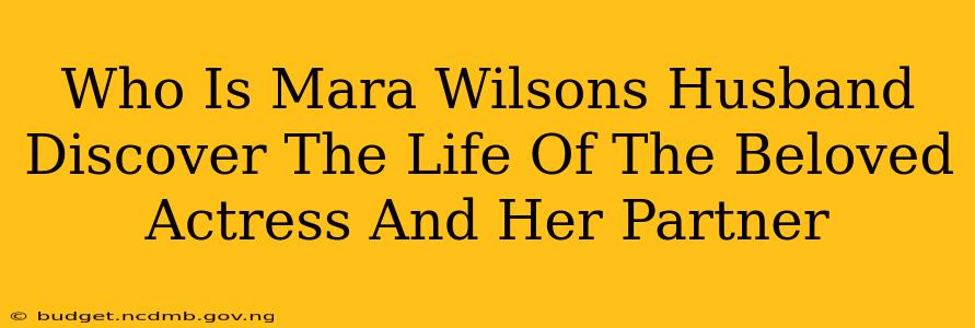 Who Is Mara Wilsons Husband Discover The Life Of The Beloved Actress And Her Partner