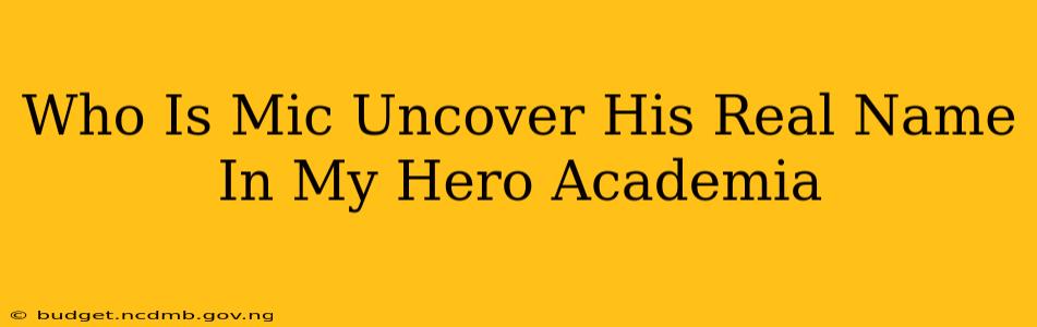 Who Is Mic Uncover His Real Name In My Hero Academia