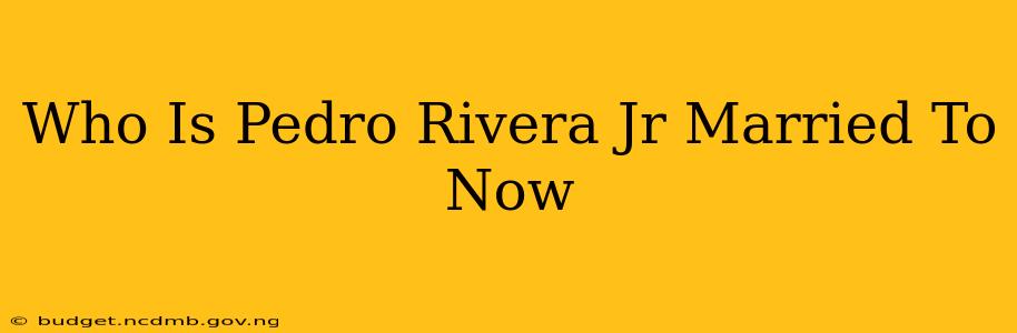 Who Is Pedro Rivera Jr Married To Now