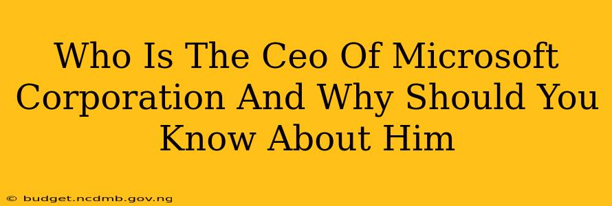 Who Is The Ceo Of Microsoft Corporation And Why Should You Know About Him