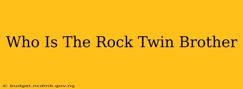 Who Is The Rock Twin Brother