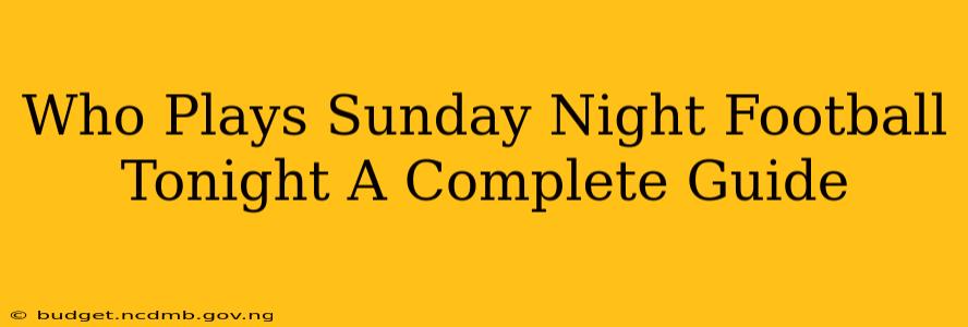 Who Plays Sunday Night Football Tonight A Complete Guide