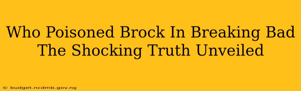 Who Poisoned Brock In Breaking Bad The Shocking Truth Unveiled