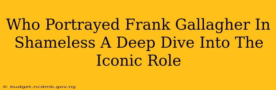 Who Portrayed Frank Gallagher In Shameless A Deep Dive Into The Iconic Role
