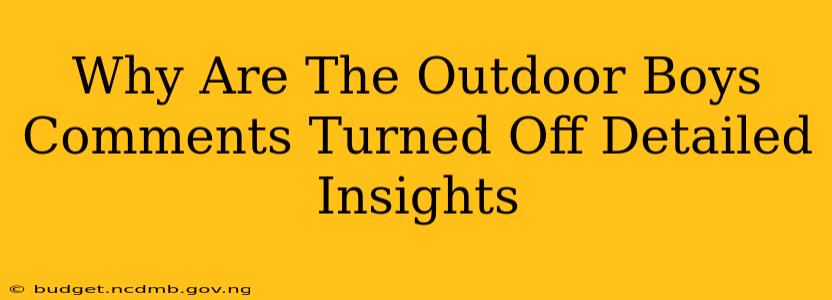 Why Are The Outdoor Boys Comments Turned Off Detailed Insights