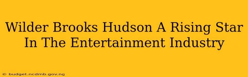 Wilder Brooks Hudson A Rising Star In The Entertainment Industry