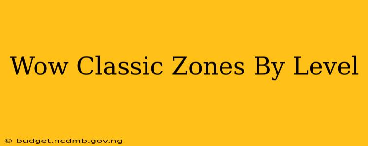 Wow Classic Zones By Level