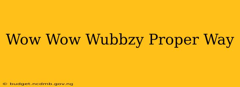Wow Wow Wubbzy Proper Way